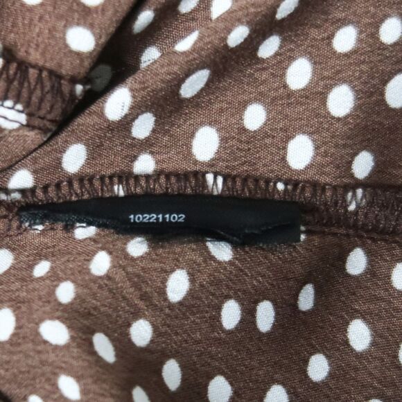 Vero Moda Womens‎ Wrap Mini Dress Medium Brown White Polka Dots Ruffle Brunch - Picture 9 of 10
